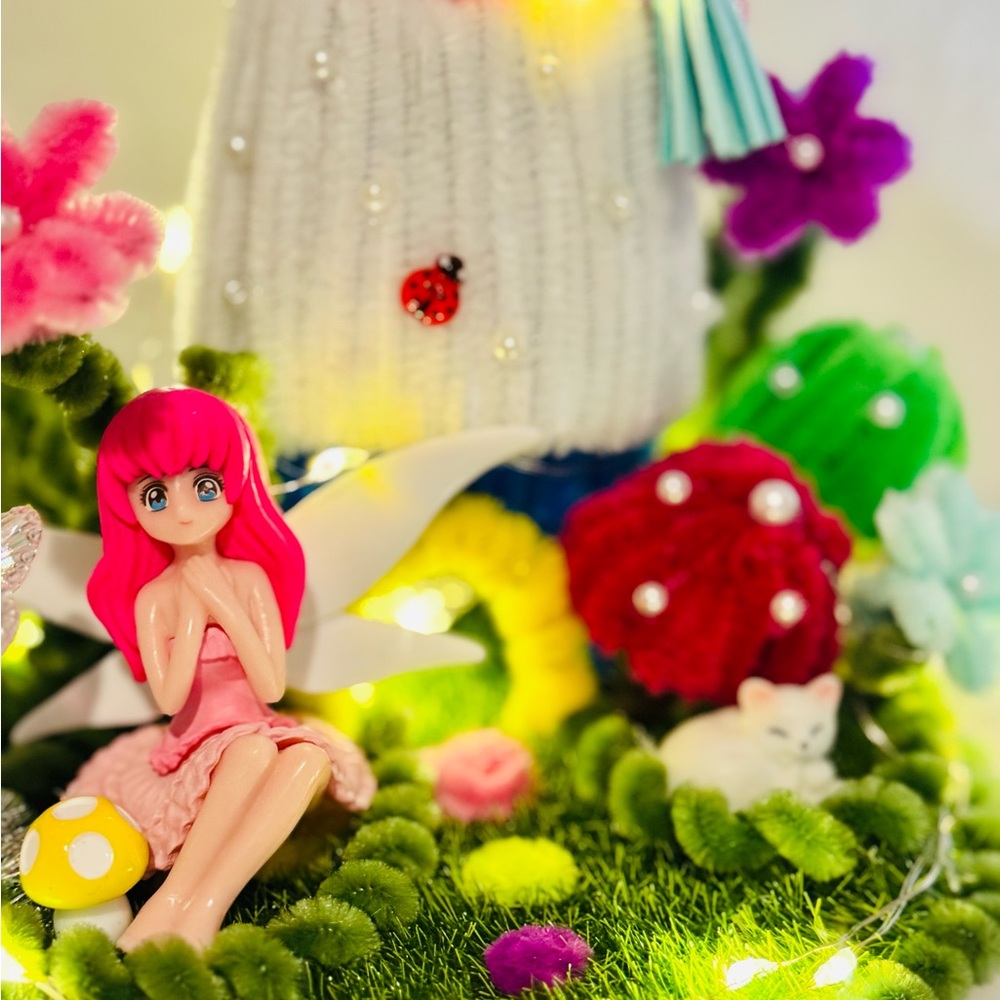 Fairy Garden Decor with Pink Fairy